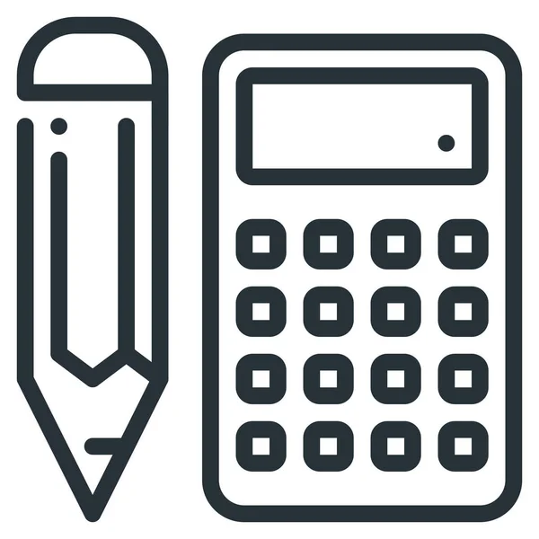 Icône Comptage Calculatrice Comptabilité Dans Style Contour — Image vectorielle