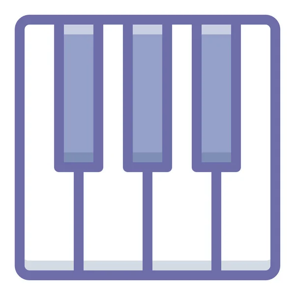 Πληκτρολόγιο Μουσικό Πιάνο Εικονίδιο Γεμισμένο Στυλ Περίγραμμα — Διανυσματικό Αρχείο