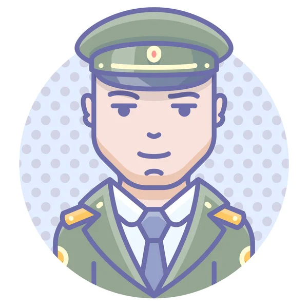 General Man Military Icon Filled Outline Style —  Vetores de Stock