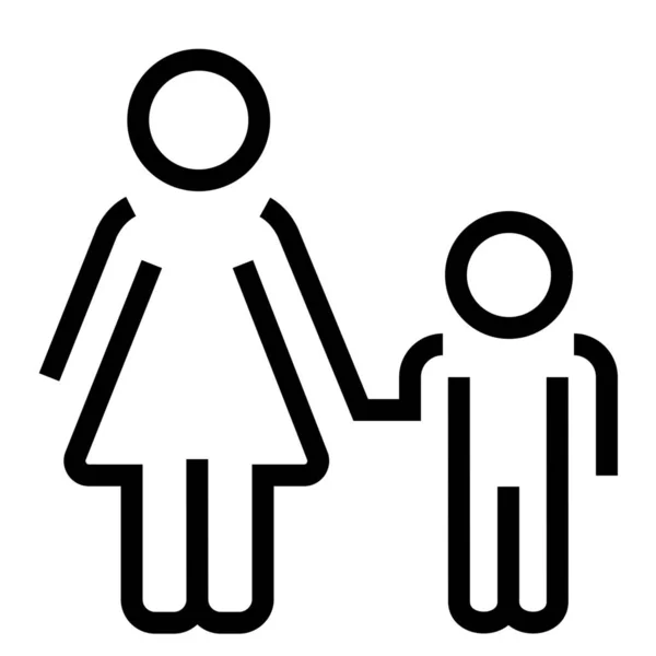 Son Mother Parent Icon Outline Style — Διανυσματικό Αρχείο