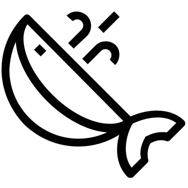 Икона Животного Океана Китов Стиле Абрис — стоковый вектор