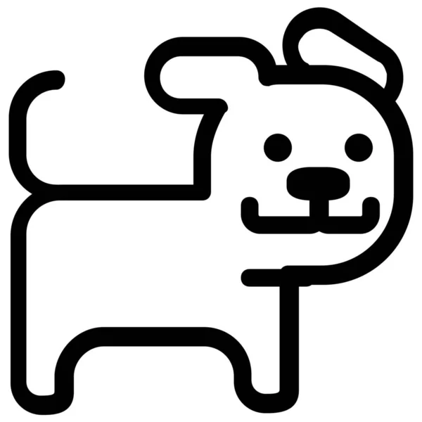 Иконка Собаки Животного Стиле Абрис — стоковый вектор