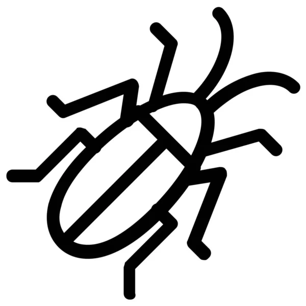 Иконка Таракана Насекомого Стиле Контура — стоковый вектор