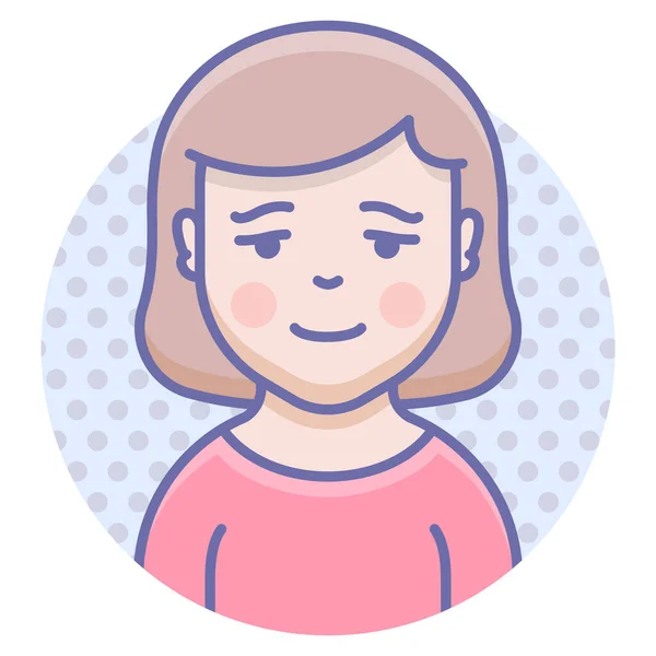 Disappointed Sad Girl Icon Filled Outline Style — Vetor de Stock