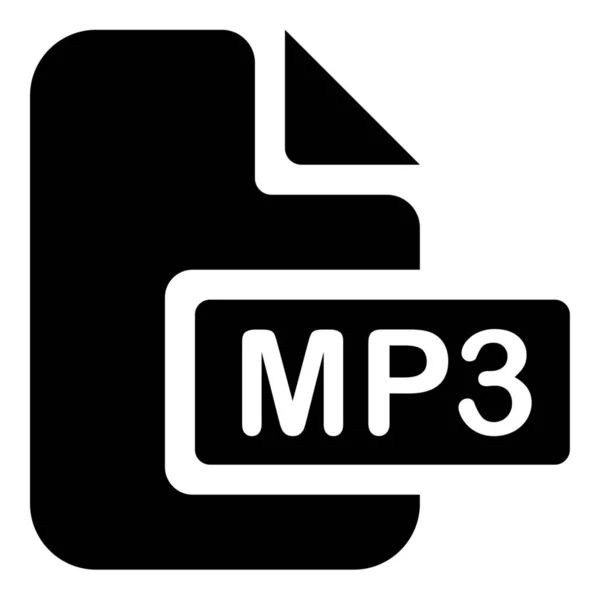 Mp3 Μουσική Συμπαγές Εικονίδιο Στερεό Στυλ — Διανυσματικό Αρχείο
