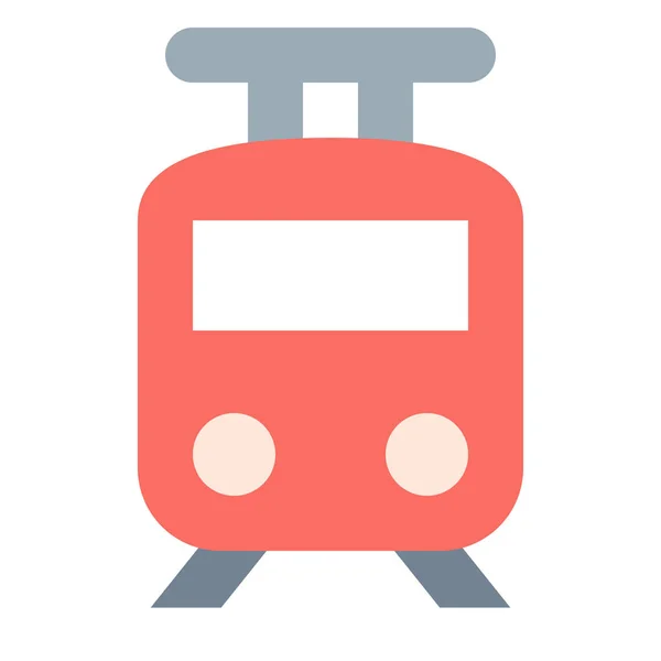 Икона Городского Трамвая Плоском Стиле — стоковый вектор