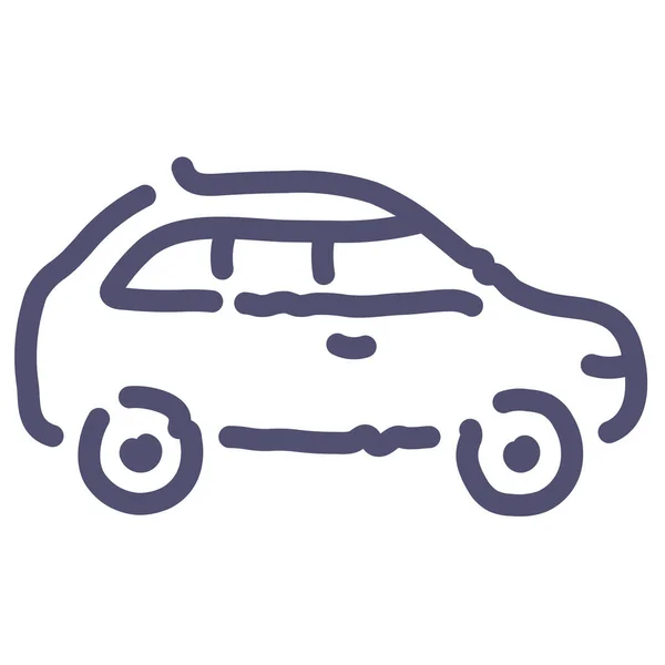 Coche Combi Hatchback Icono Estilo Esquema — Vector de stock