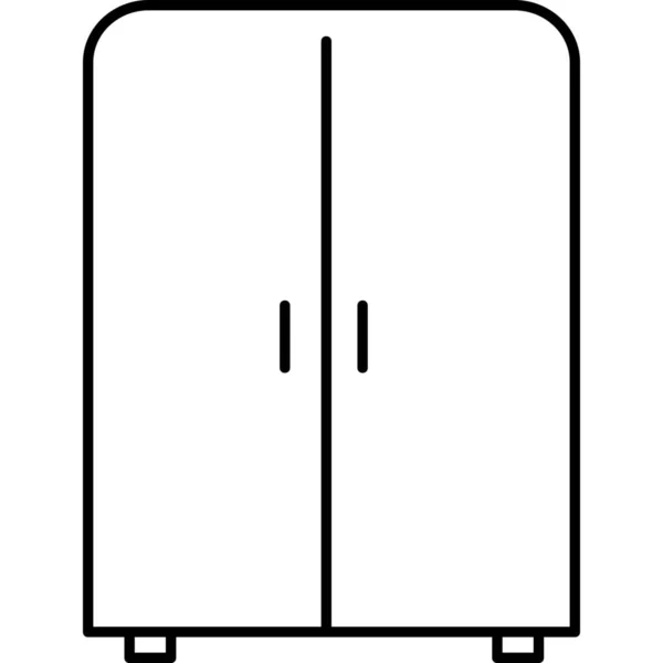 概要スタイルの寝室のクローゼットのドアのアイコン — ストックベクタ