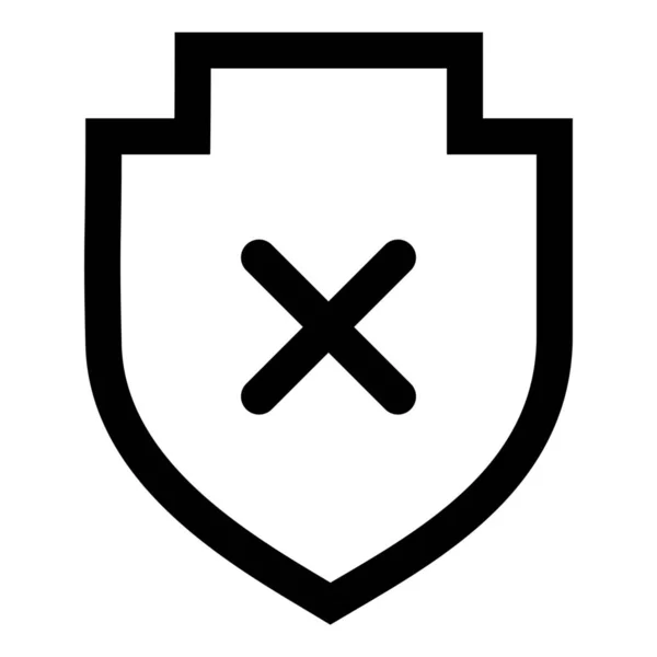 Fuera Escudo Icono Seguridad Estilo Esquema — Archivo Imágenes Vectoriales