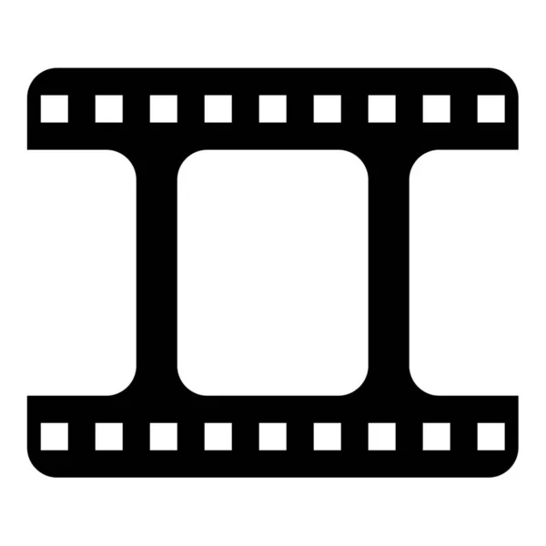 Icono Película Medios Comunicación Estilo Sólido — Archivo Imágenes Vectoriales