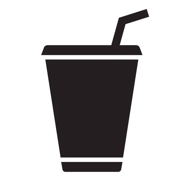 Soda Cola Solid Icon Solid Stijl — Stockvector