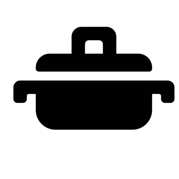 Olla Cocina Icono Sólido Estilo Sólido — Vector de stock