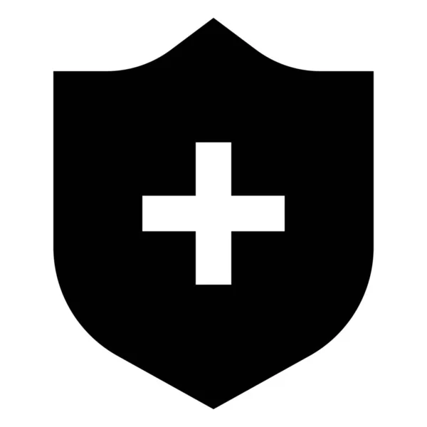 Ícone Escudo Segurança Seguros Estilo Sólido —  Vetores de Stock