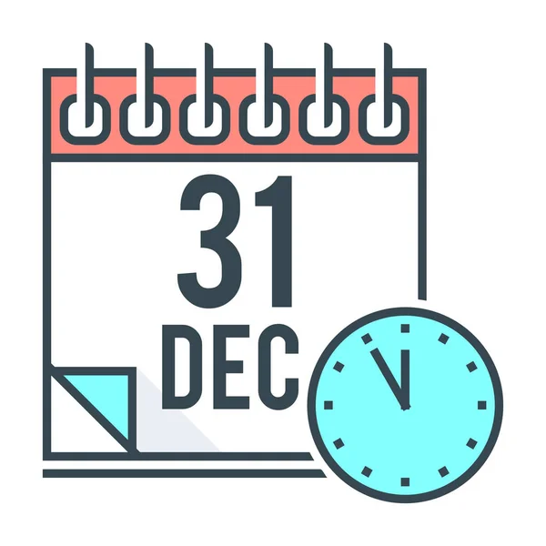 December Event Icon Filled Outline Style — 스톡 벡터