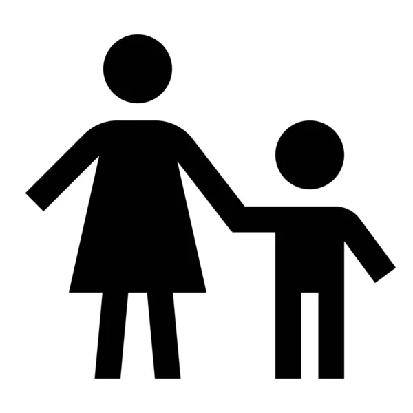 Icône Contrôle Parental Famille Garçon Dans Style Solide — Image vectorielle