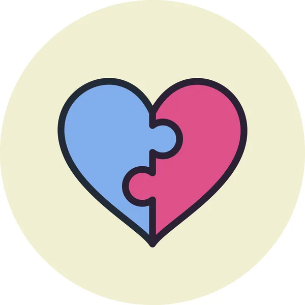 Connected Connection Couple Icon Filled Outline Style — 스톡 벡터