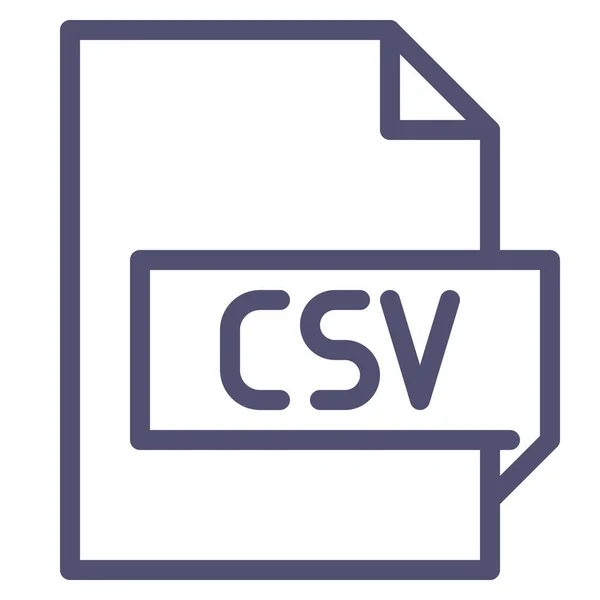Csv拡張表計算アイコンをアウトラインスタイル — ストックベクタ