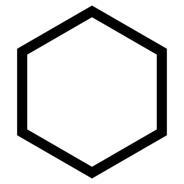 Forme Hexagonale Icône Contour Dans Style Contour — Image vectorielle