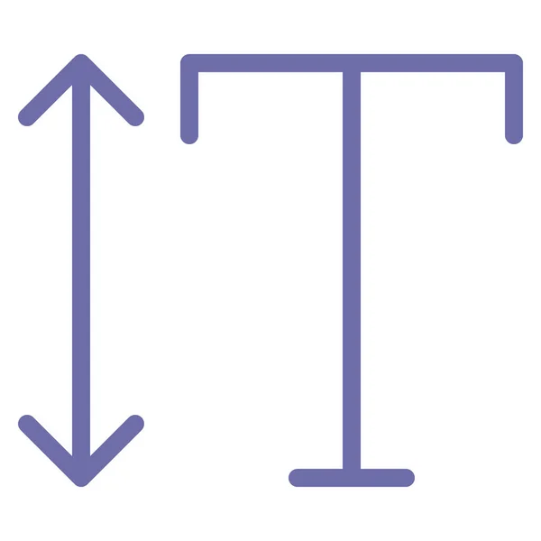 Vertikales Symbol Für Schriftgröße Stil Der Ausgefüllten Umrisse — Stockvektor