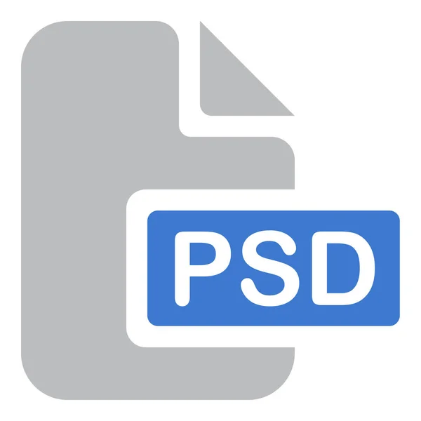 Extensión Icono Documento Psd Estilo Sólido — Vector de stock