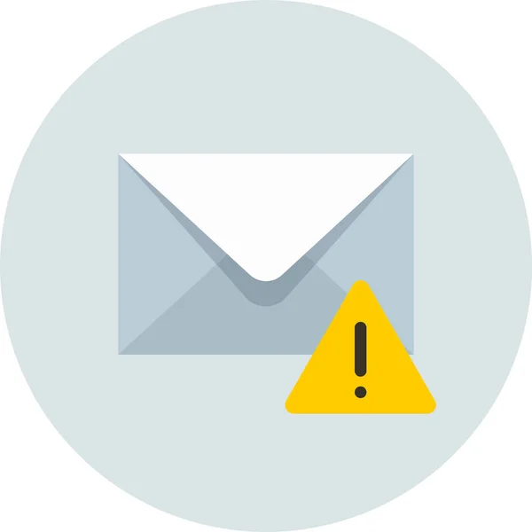 Ícone Mail Alerta Estilo Plano — Vetor de Stock