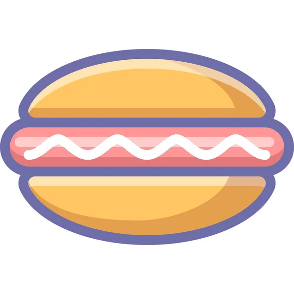 Fastfood Hot Dog Wypełniona Ikona Zarysu Stylu Wypełniony Zarys — Wektor stockowy