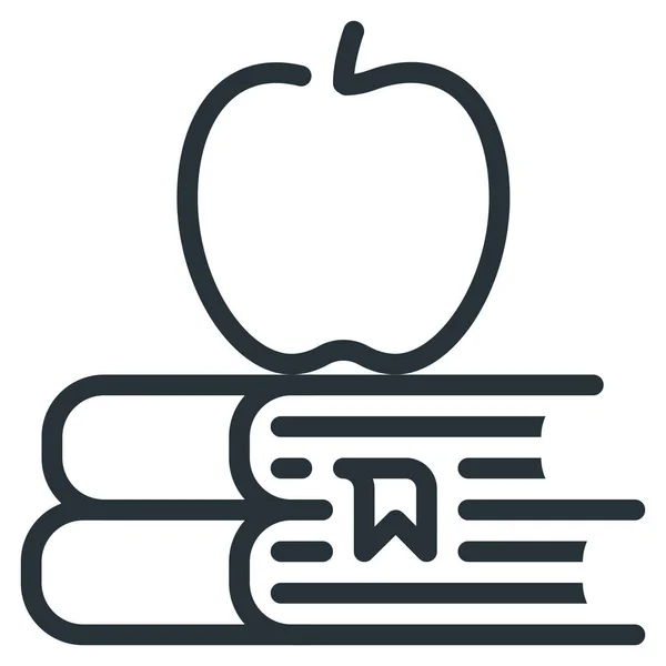 Apfelbuch Wissensikone Outline Stil — Stockvektor