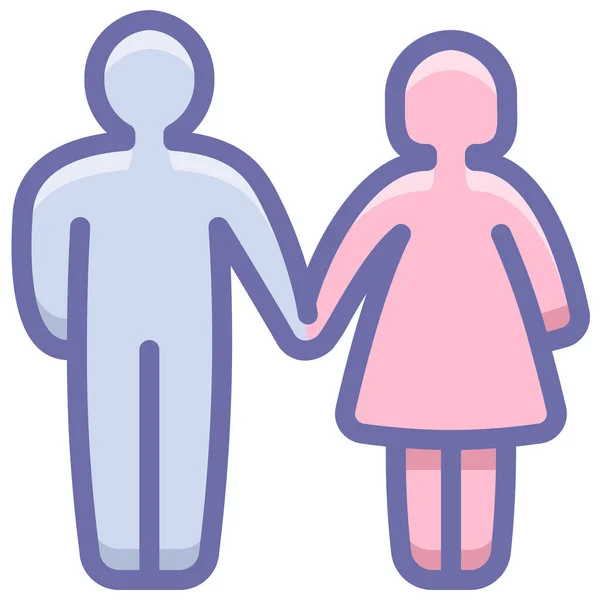 Ikon Wanita Keluarga Pria Dalam Gaya Filled Outline - Stok Vektor