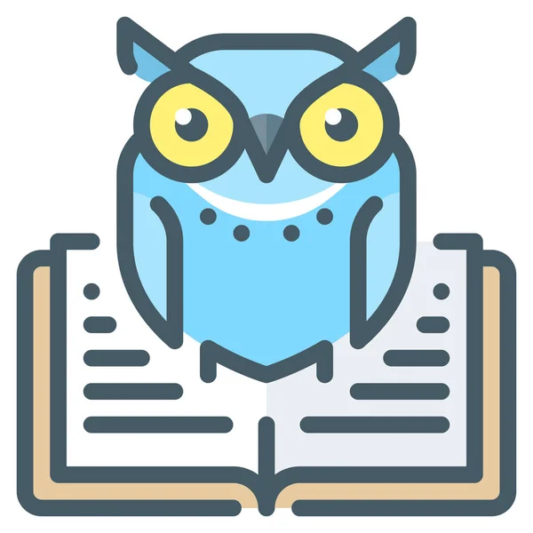 Ikona Vzdělání Knihy Stylu Vyplněného Osnovy — Stockový vektor