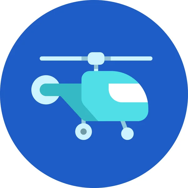 Fly Helicopter Transport Icon Flat Style — Stock Vector