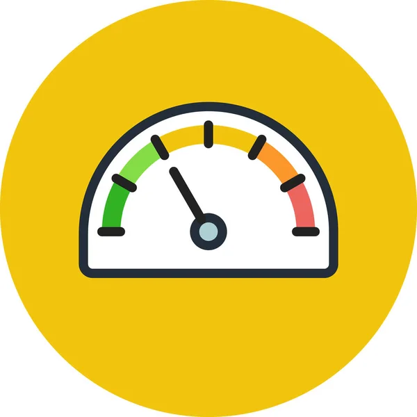 Icono Rendimiento Del Medidor Del Salpicadero Estilo Contorno Relleno — Archivo Imágenes Vectoriales