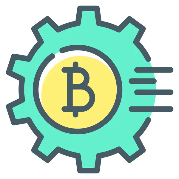 Bitcoin Crypto Cryptocurrency Icon Filled Outline Style — Stock Vector