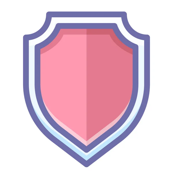 Escudo Protección Defensa Icono Estilo Contorno Lleno — Vector de stock