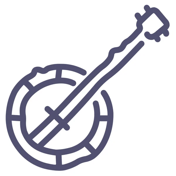 Banjo Instrument Music Icon Outline Style — Stock Vector