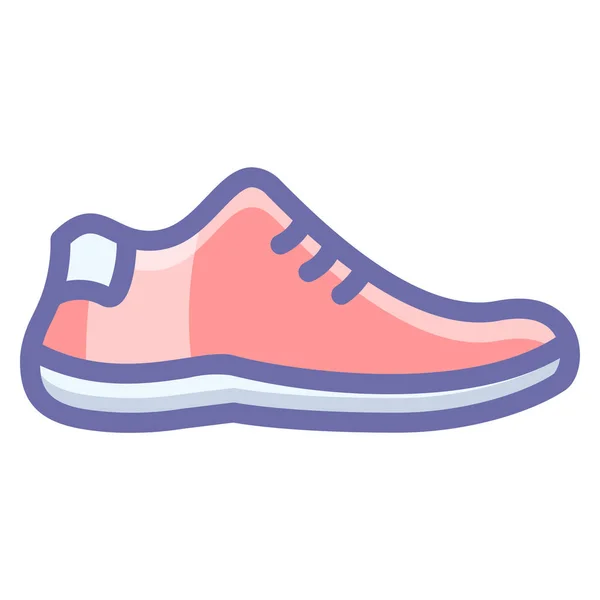 Shoes Sneakers Footwear Icon Filled Outline Style — Stock Vector