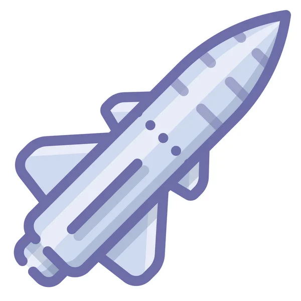 Missile Rocket Ícone Contorno Preenchido Estilo Contorno Preenchido —  Vetores de Stock