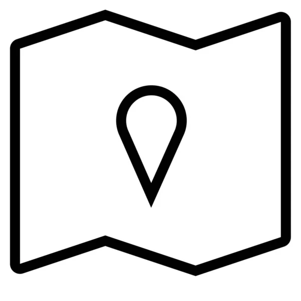 Kaart Check Locatie Pictogram Outline Stijl — Stockvector