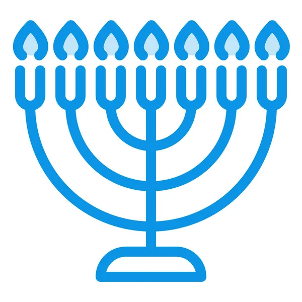 Vela Hebrew Menorah Ícone Estilo Esboço Preenchido —  Vetores de Stock