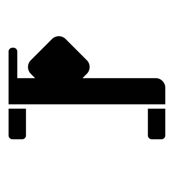 Bed Hotel Room Icon Solid Style — Stock Vector