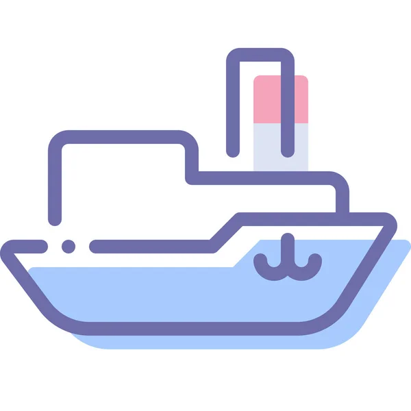 Ship Steamboat Steamship Icon Filled Outline Style — Stock Vector