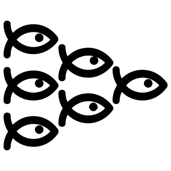 动物鱼 海洋图标 轮廓风格 — 图库矢量图片