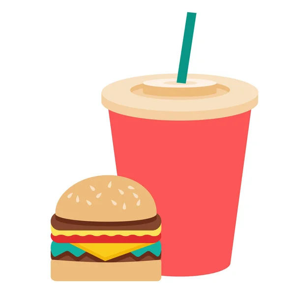 Aireación Comida Hamburguesa Icono Estilo Plano — Vector de stock