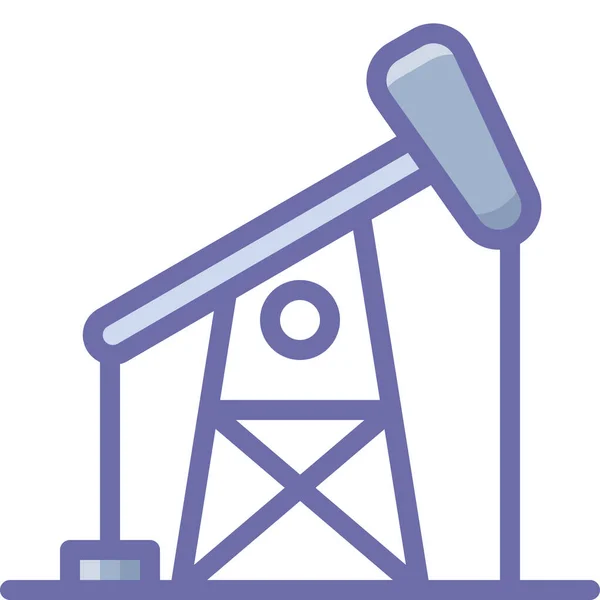 Drill Drilling Oil Icon Filled Outline Style — Stock Vector