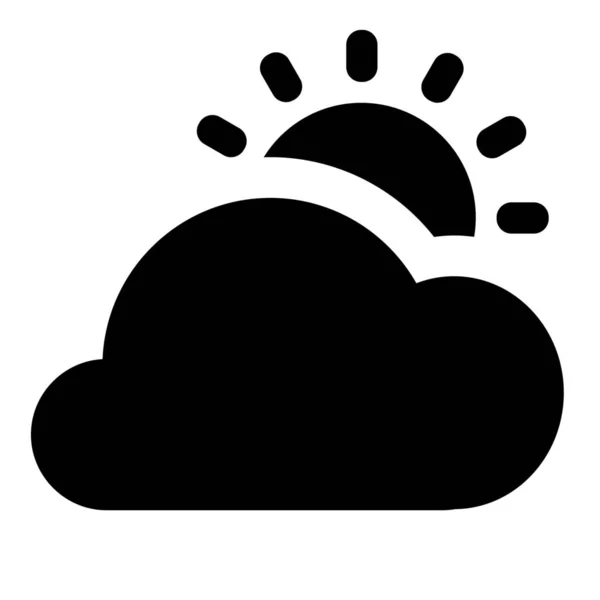 Wolken Dag Icoon Solid Stijl — Stockvector