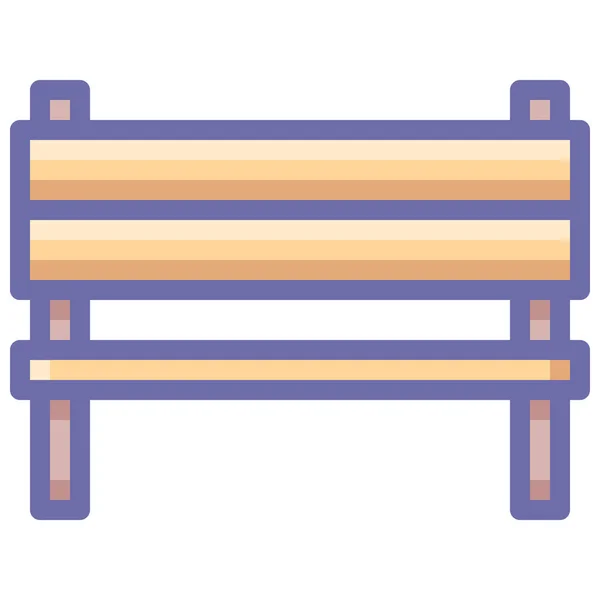Bench Furniture Filled Outline Icon Filled Outline Style — Stock Vector