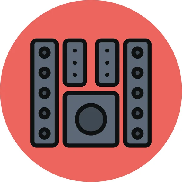 Audio Bass Home Theater Icon Filled Outline Style — Image vectorielle