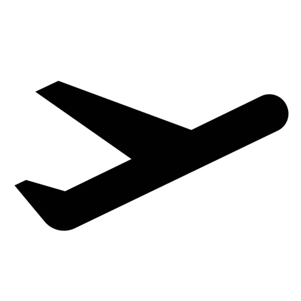 Vliegveld Vliegtuig Opstijgen Pictogram Solid Stijl — Stockvector