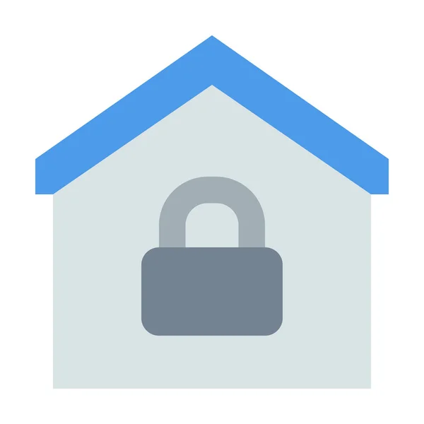 Access Home Lock Icon Flat Style — Stock Vector