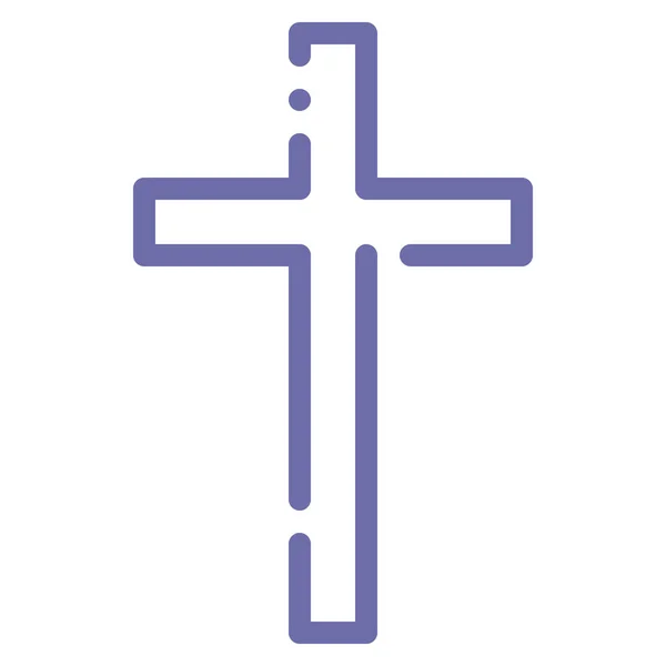 Cruz Cristiana Icono Sagrado Estilo Esquema — Vector de stock