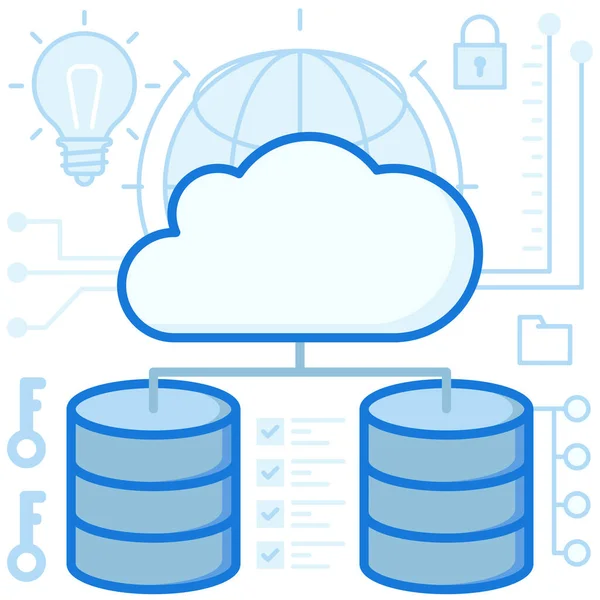 Ícone Rede Dados Nuvem — Vetor de Stock
